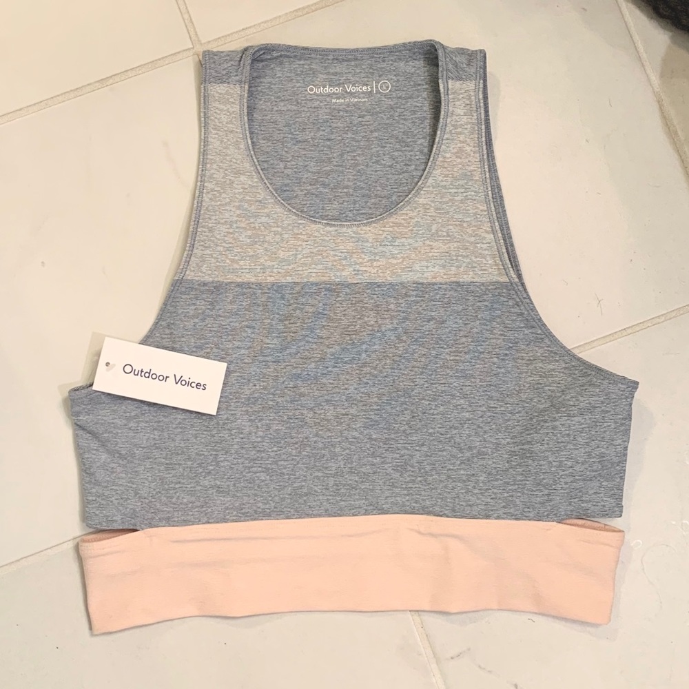 NWT Outdoor Voices Tri-tone Crop top sports bra